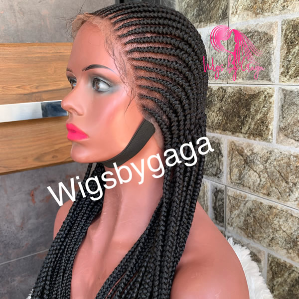 All back cornrows HD full lace wig Wigsbygaga