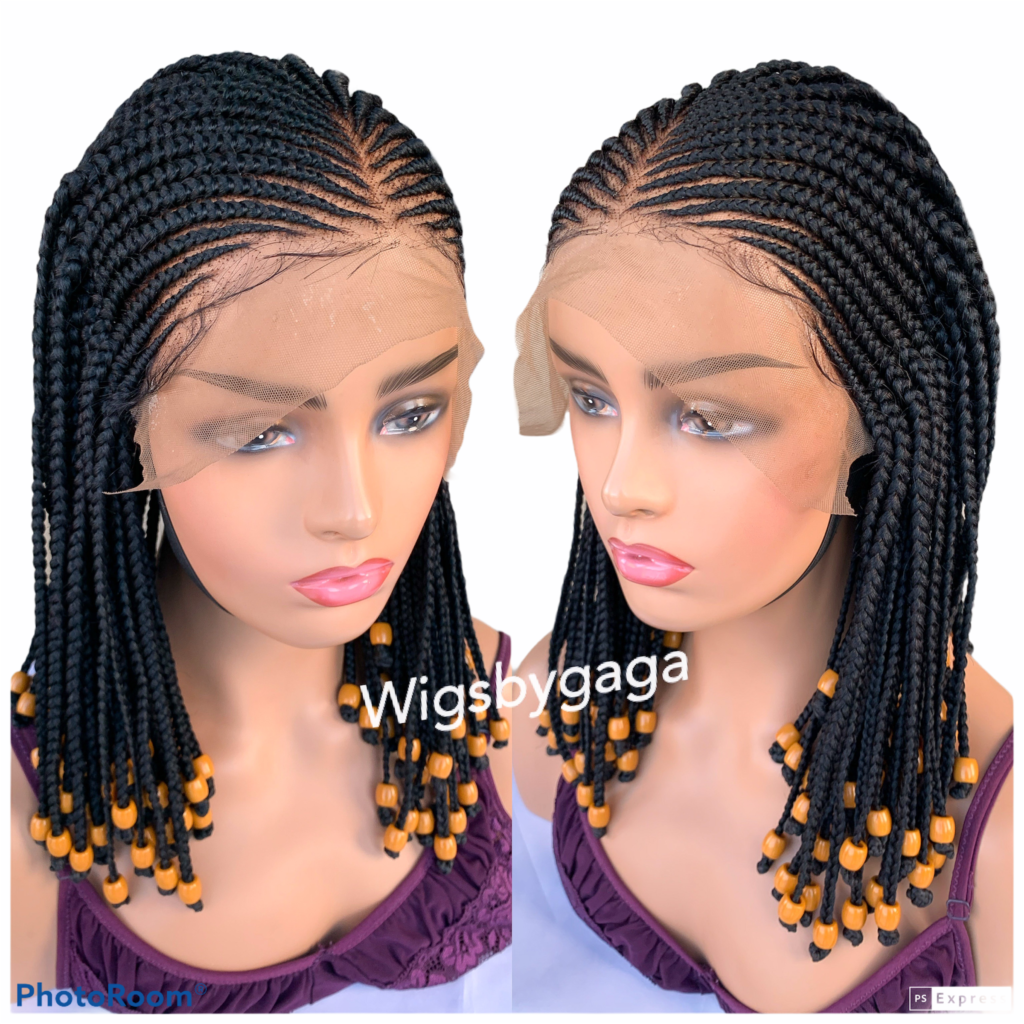 Beaded cornrow (Frontal) | Quality Braided Wigs by Gaga