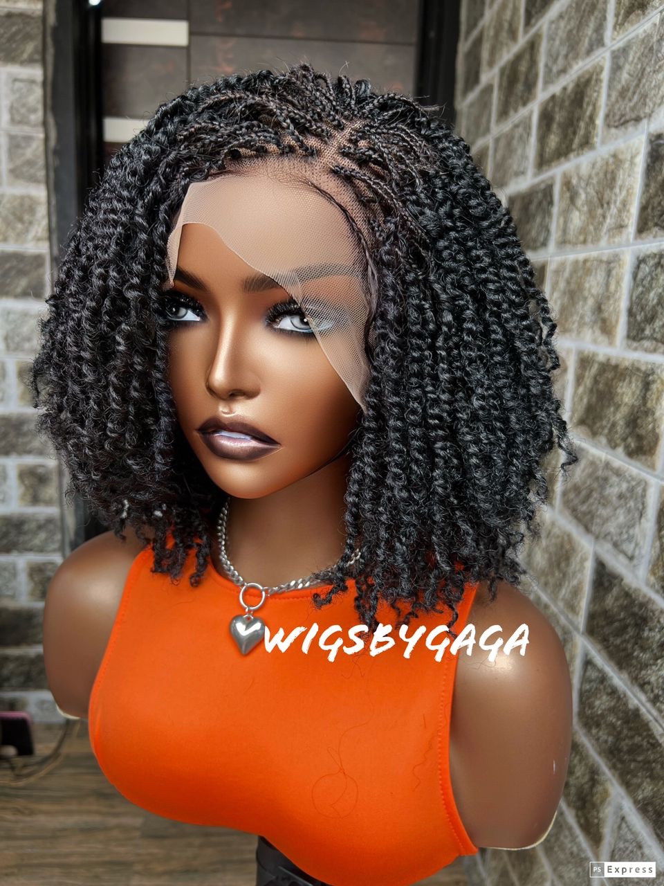 Mini Twist Spring Kinky Twist Afro Bob Twist Lace Front Wig Side Part -   Israel