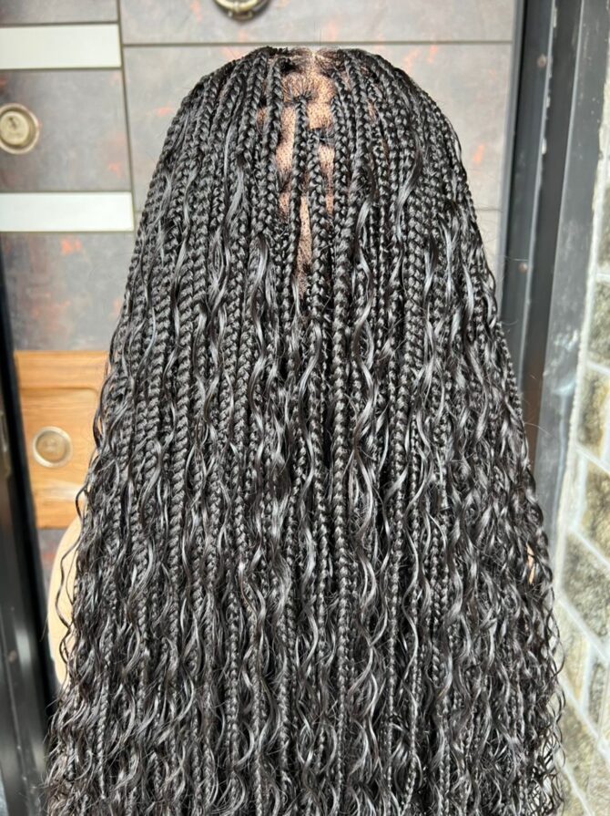 100% Brazilian Human hair curls boho braids HD full lace wig – Wigsbygaga