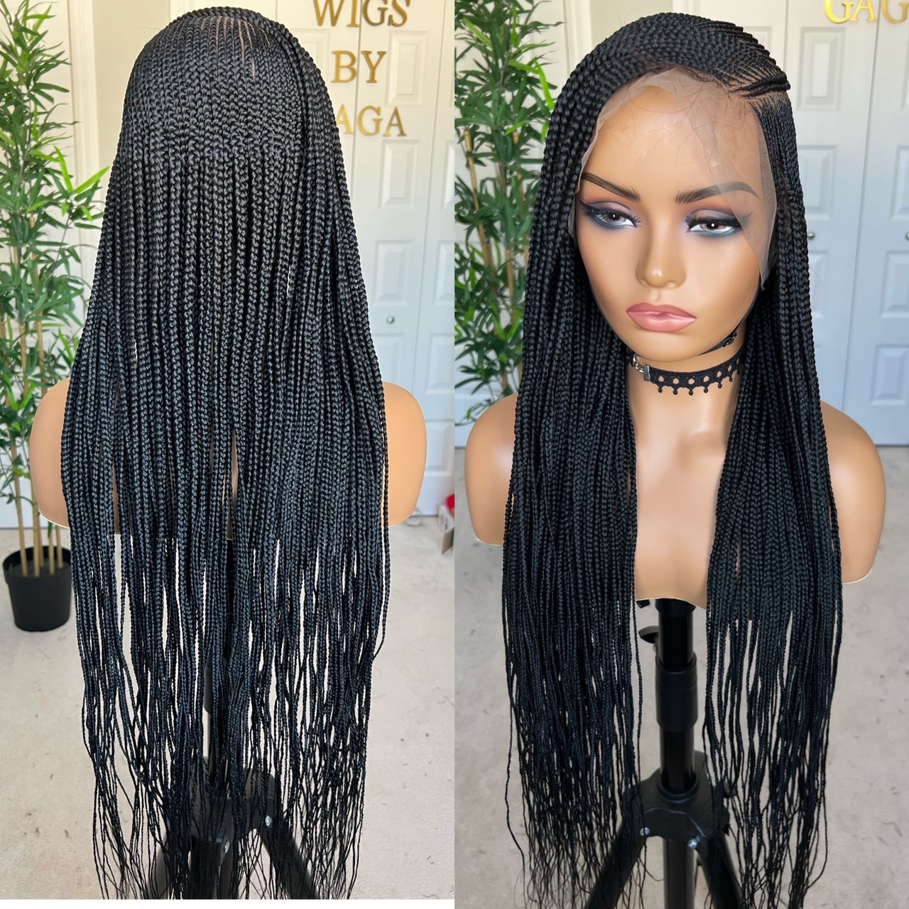 3 steps cornrow fiber full lace wig – Wigsbygaga