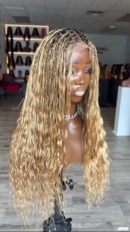 boho braids full lace wig human hair curls color 27
