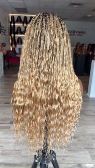 boho braids full lace wig human hair curls color 27 - Image 3