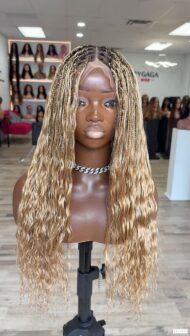 boho braids full lace wig human hair curls color 27 - Image 4