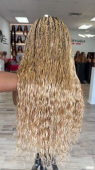 boho braids full lace wig human hair curls color 27 - Image 2