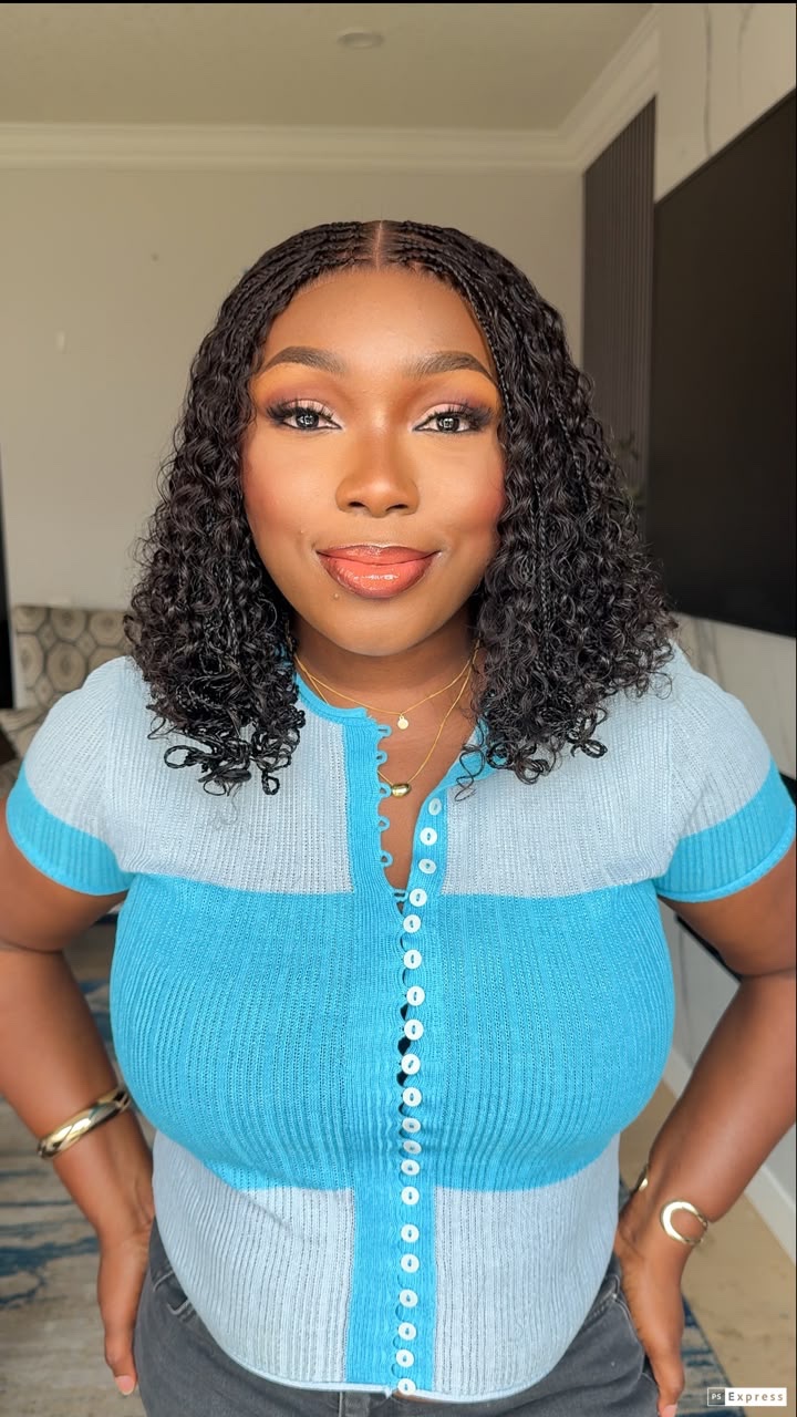8dc6cc64-3df2-476e-aa67-0b1f8439b047 .Boho bob human hair curls - Image 1